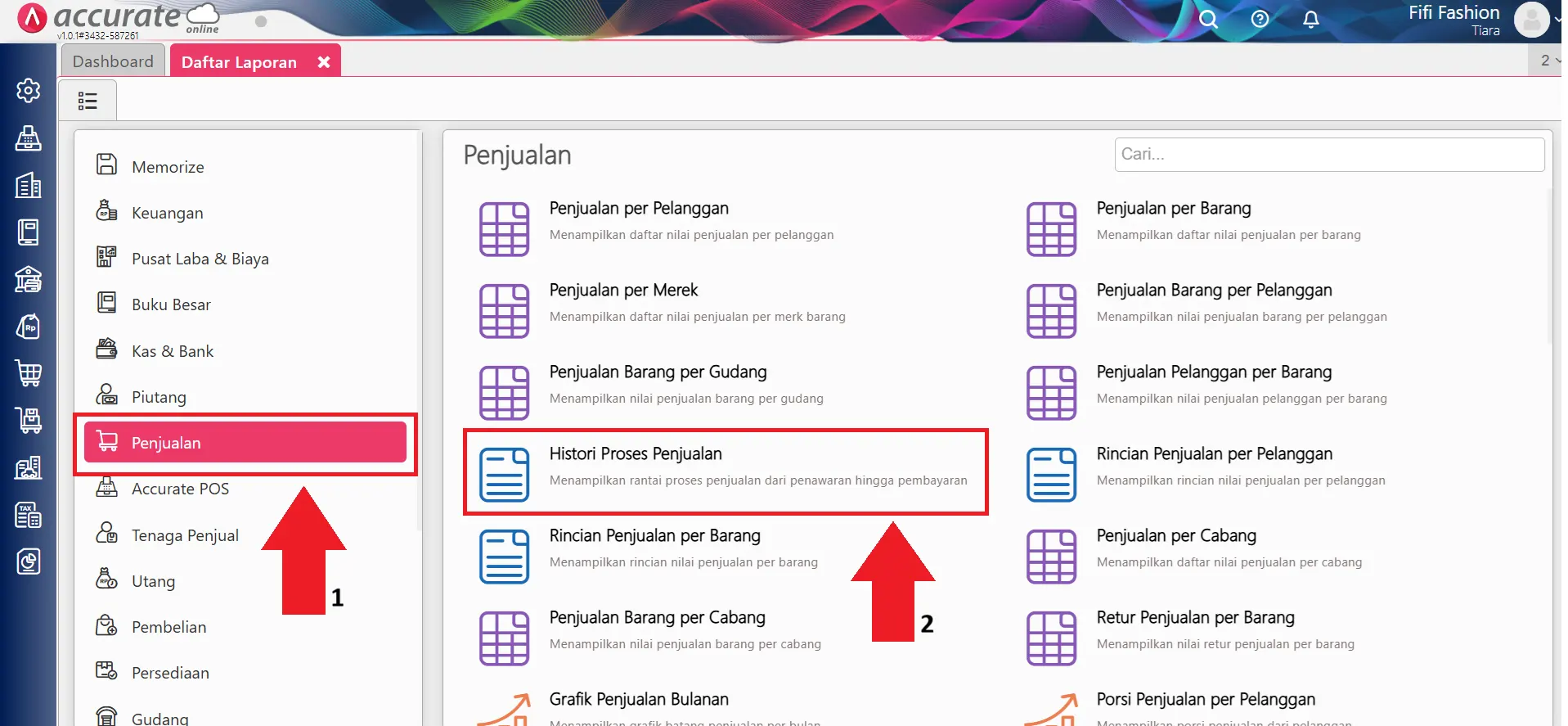 Cara cek faktur dimuka